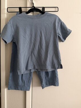 Zara Kids Blue Short Sleeve Tee and Pants Set